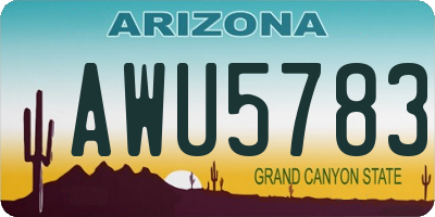 AZ license plate AWU5783