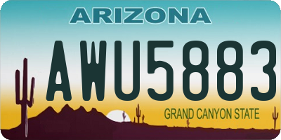 AZ license plate AWU5883