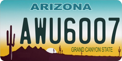 AZ license plate AWU6007