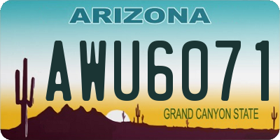 AZ license plate AWU6071
