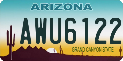 AZ license plate AWU6122