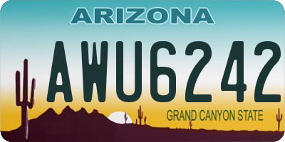 AZ license plate AWU6242