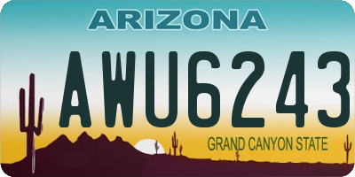 AZ license plate AWU6243