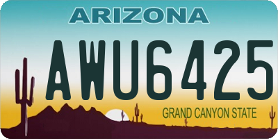 AZ license plate AWU6425