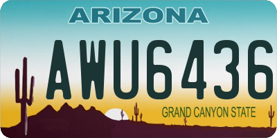 AZ license plate AWU6436