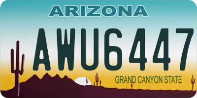 AZ license plate AWU6447