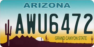 AZ license plate AWU6472