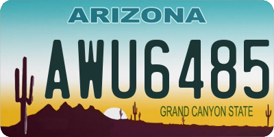 AZ license plate AWU6485