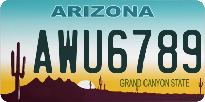 AZ license plate AWU6789