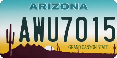 AZ license plate AWU7015