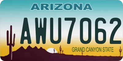 AZ license plate AWU7062