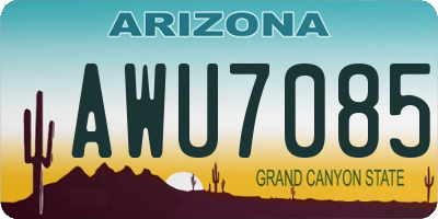 AZ license plate AWU7085
