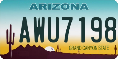 AZ license plate AWU7198