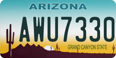 AZ license plate AWU7330