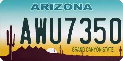 AZ license plate AWU7350
