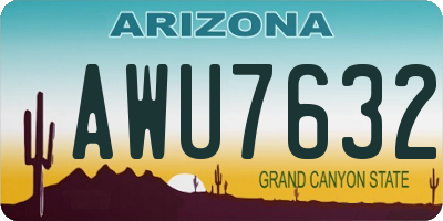AZ license plate AWU7632