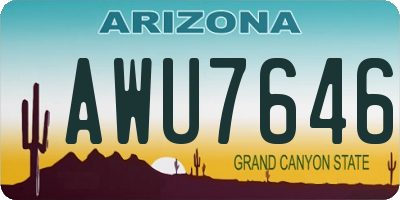 AZ license plate AWU7646