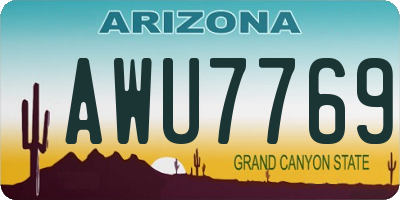 AZ license plate AWU7769