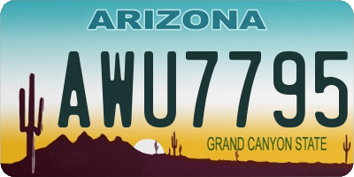 AZ license plate AWU7795