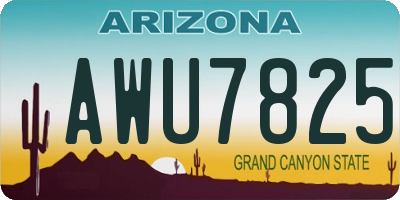 AZ license plate AWU7825