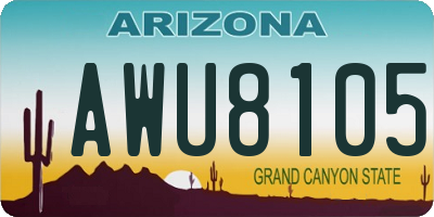 AZ license plate AWU8105