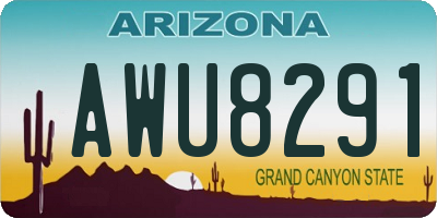 AZ license plate AWU8291
