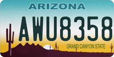 AZ license plate AWU8358