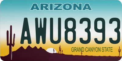 AZ license plate AWU8393