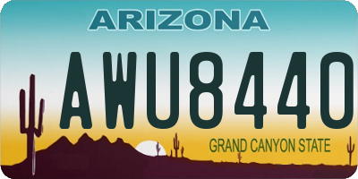 AZ license plate AWU8440