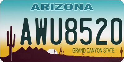 AZ license plate AWU8520