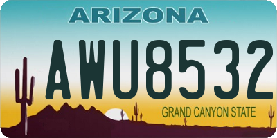 AZ license plate AWU8532