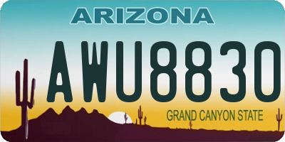 AZ license plate AWU8830