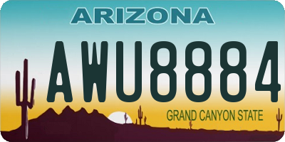 AZ license plate AWU8884