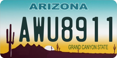 AZ license plate AWU8911