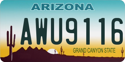 AZ license plate AWU9116