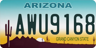 AZ license plate AWU9168