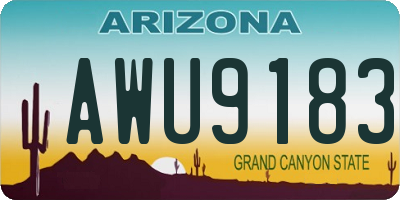 AZ license plate AWU9183