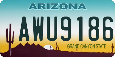 AZ license plate AWU9186