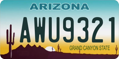 AZ license plate AWU9321