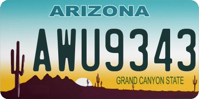AZ license plate AWU9343