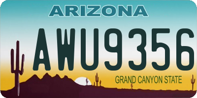 AZ license plate AWU9356