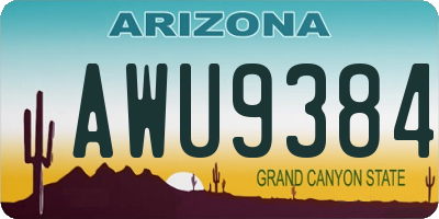 AZ license plate AWU9384