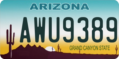 AZ license plate AWU9389