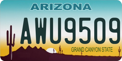 AZ license plate AWU9509