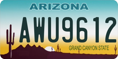 AZ license plate AWU9612