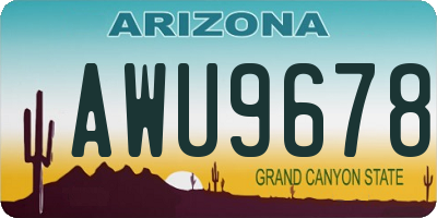 AZ license plate AWU9678