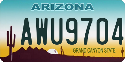 AZ license plate AWU9704
