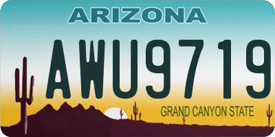 AZ license plate AWU9719
