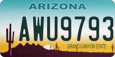 AZ license plate AWU9793
