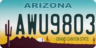 AZ license plate AWU9803